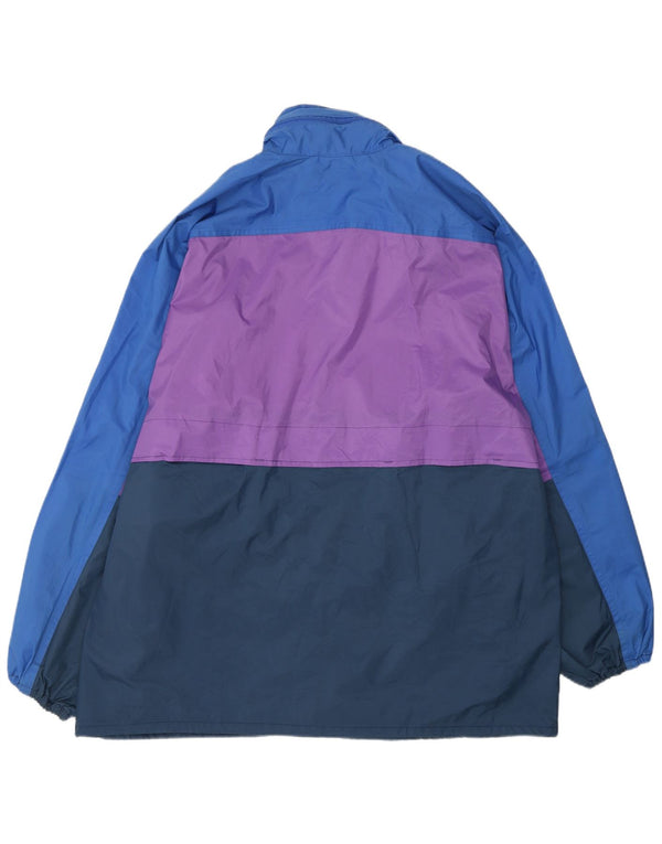 veste de pluie à capuche vintage pour hommes UK 44 2XL Nylon colourblock multicolore