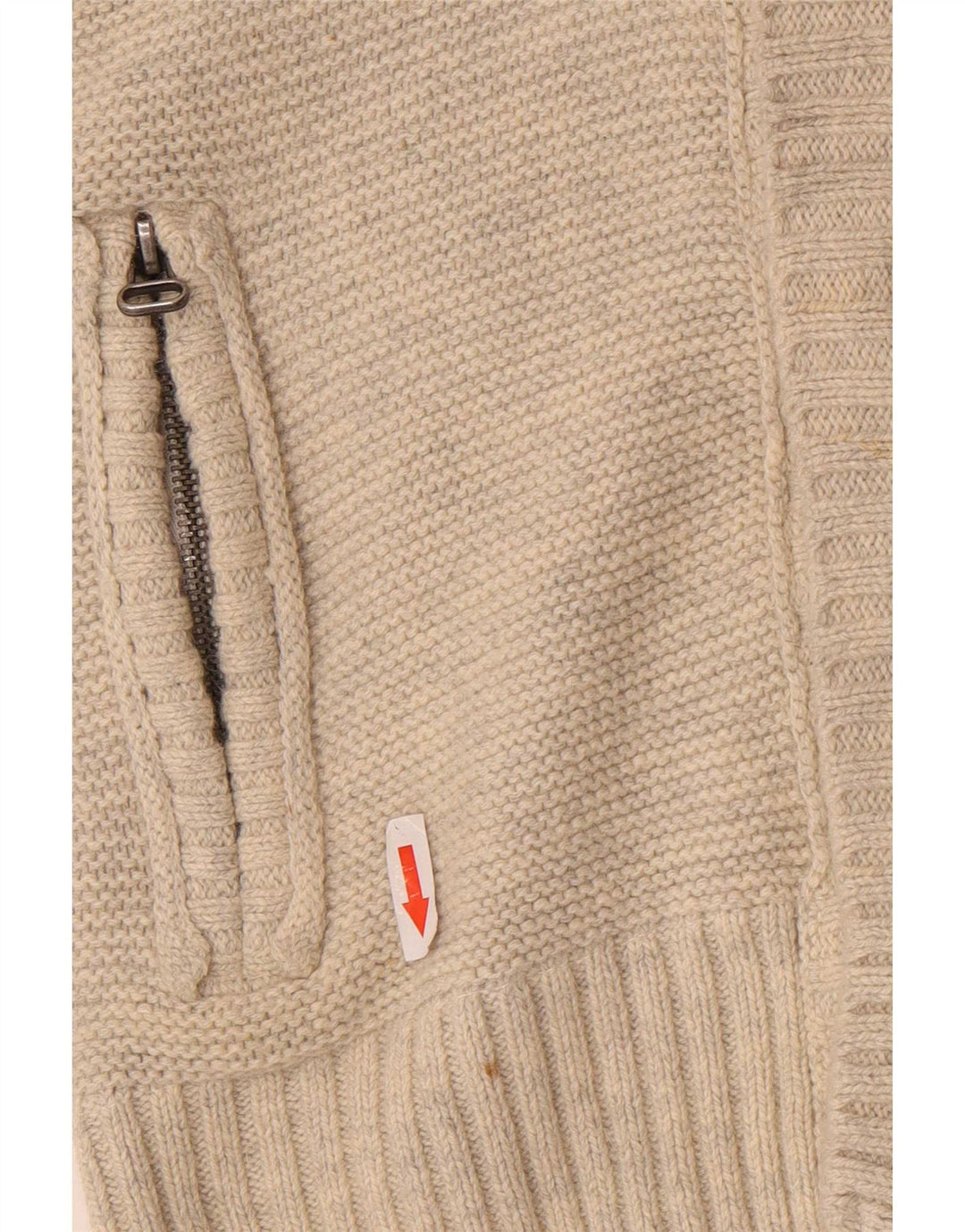 Superdry Homme Cardigan Pull Beige Moyen Coton