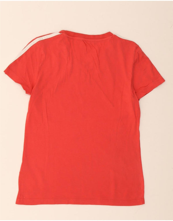 Adidas T-Shirt Femme Top UK 8/10 Petit Rouge Coton