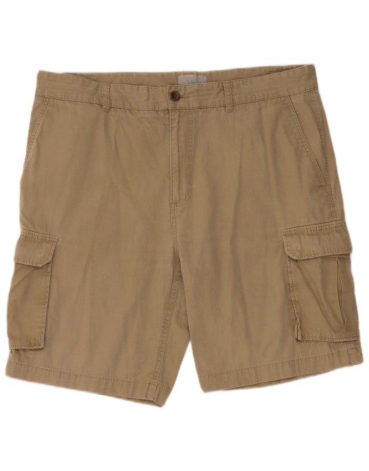 Marks & Spencer Short Cargo Homme W36 XL Coton Beige