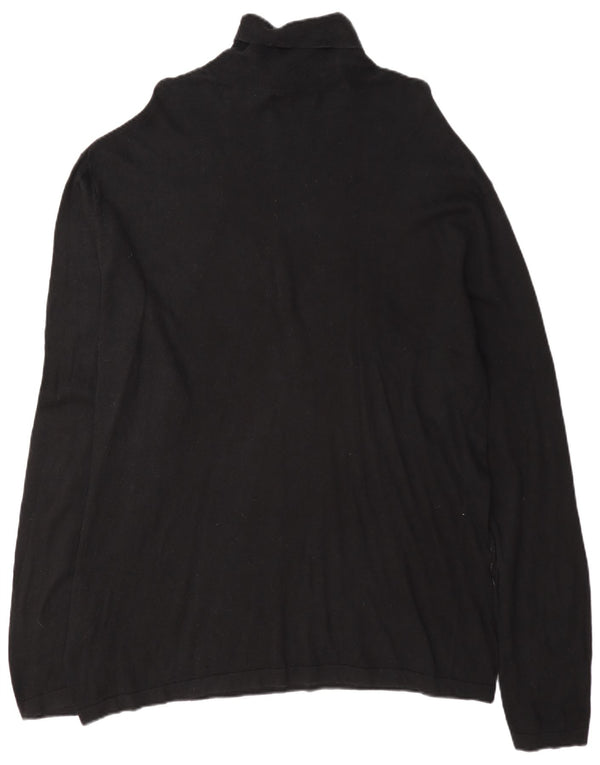 Nautica Pull col roulé pour homme en coton noir 2XL