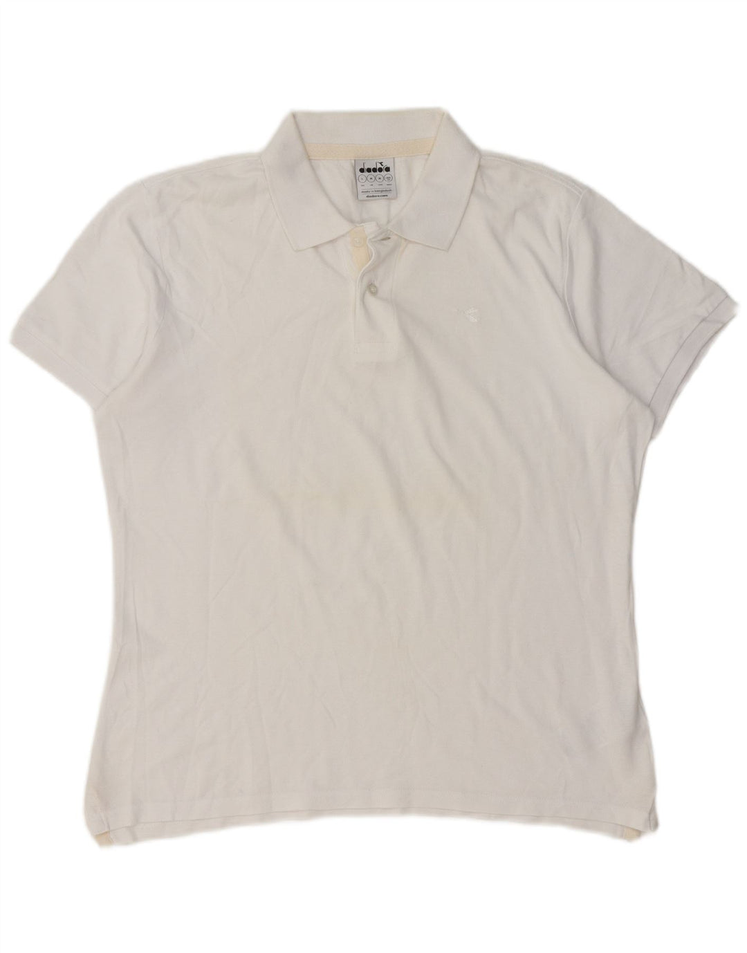 Diadora Polo Homme Blanc Moyen Coton
