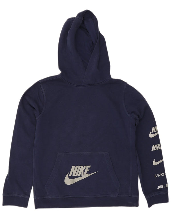 Nike Pull à capuche graphique coupe régulière pour garçon 13-14 ans XL Bleu marine Coton