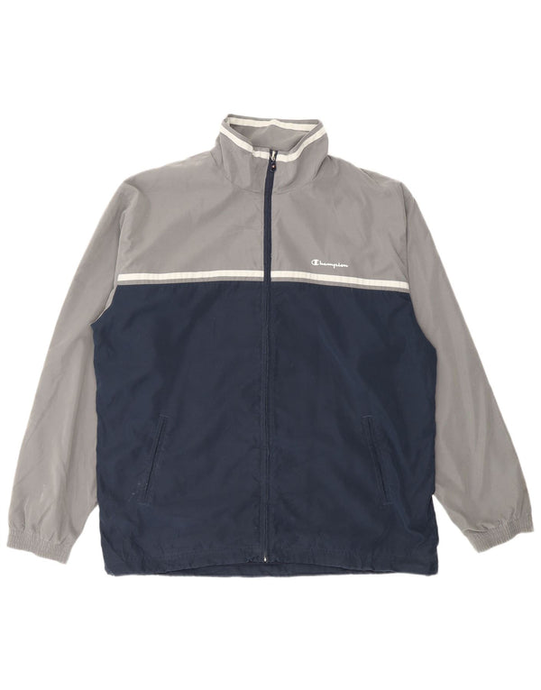 Champion Veste de survêtement pour homme en polyester color block Bleu marine Taille L