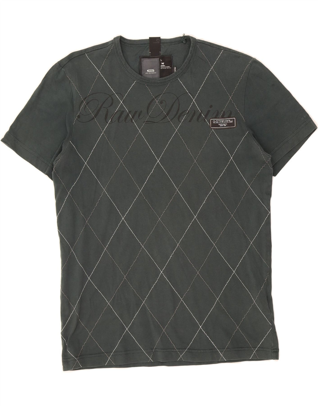 G-STAR T-Shirt Graphique Homme Grand Gris Argyle/Diamant Coton