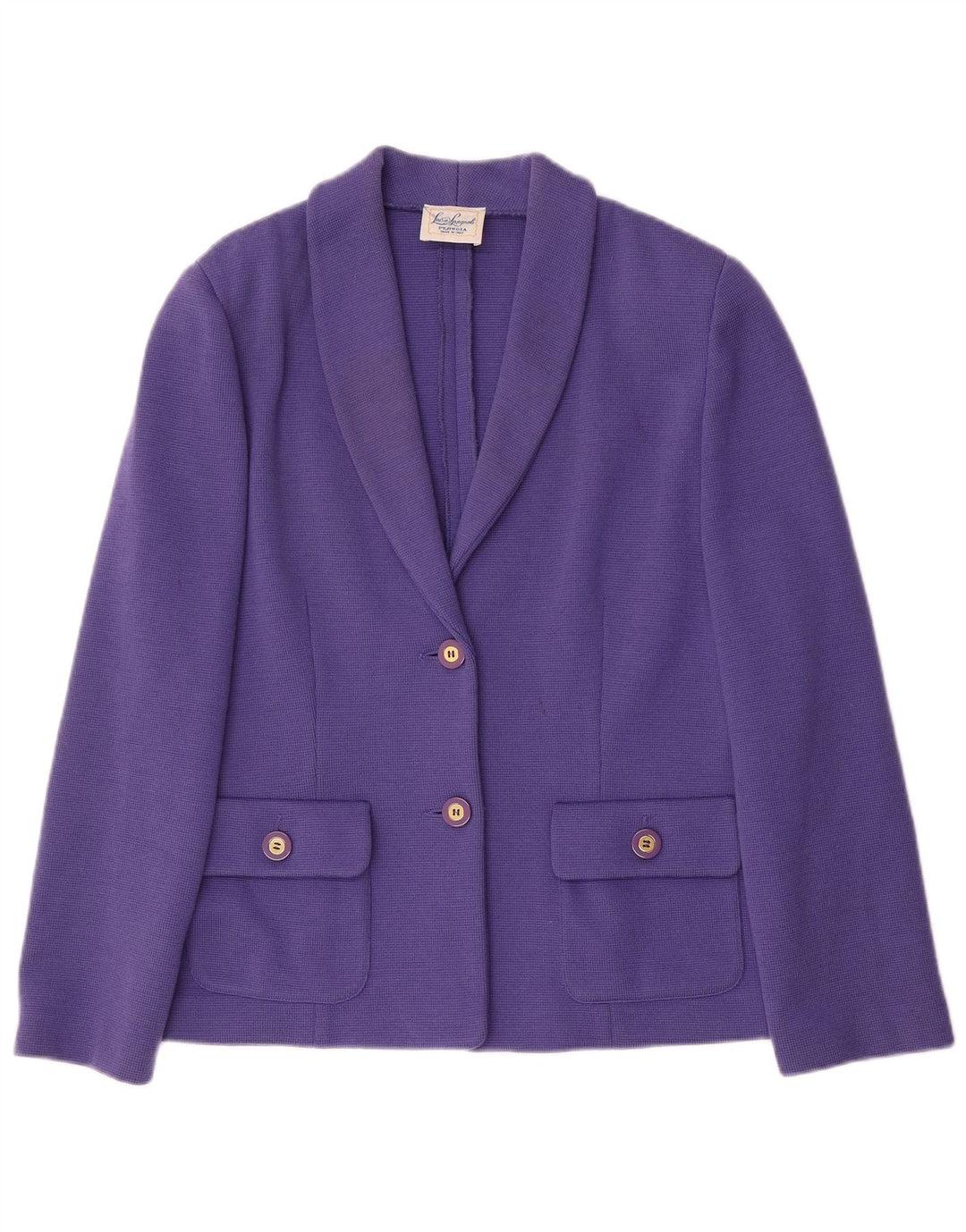 Luisa Spagnoli Veste blazer en tricot à 2 boutons pour femme UK 12 Laine violet moyen