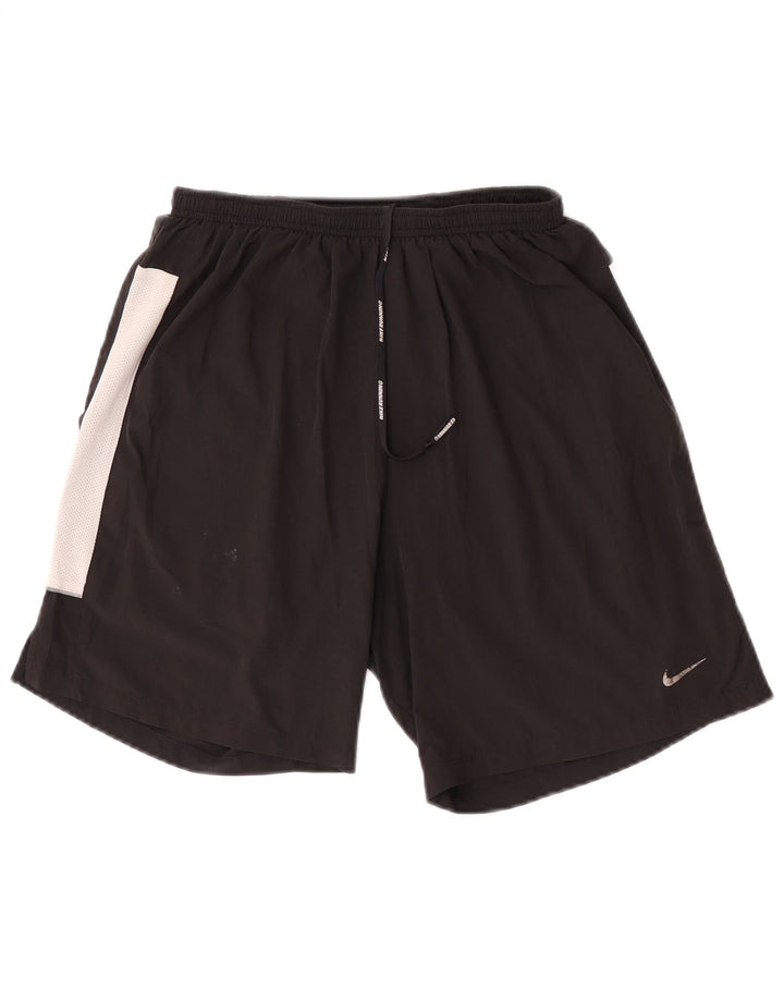 Short de sport Nike pour hommes, petit, en polyester color block noir