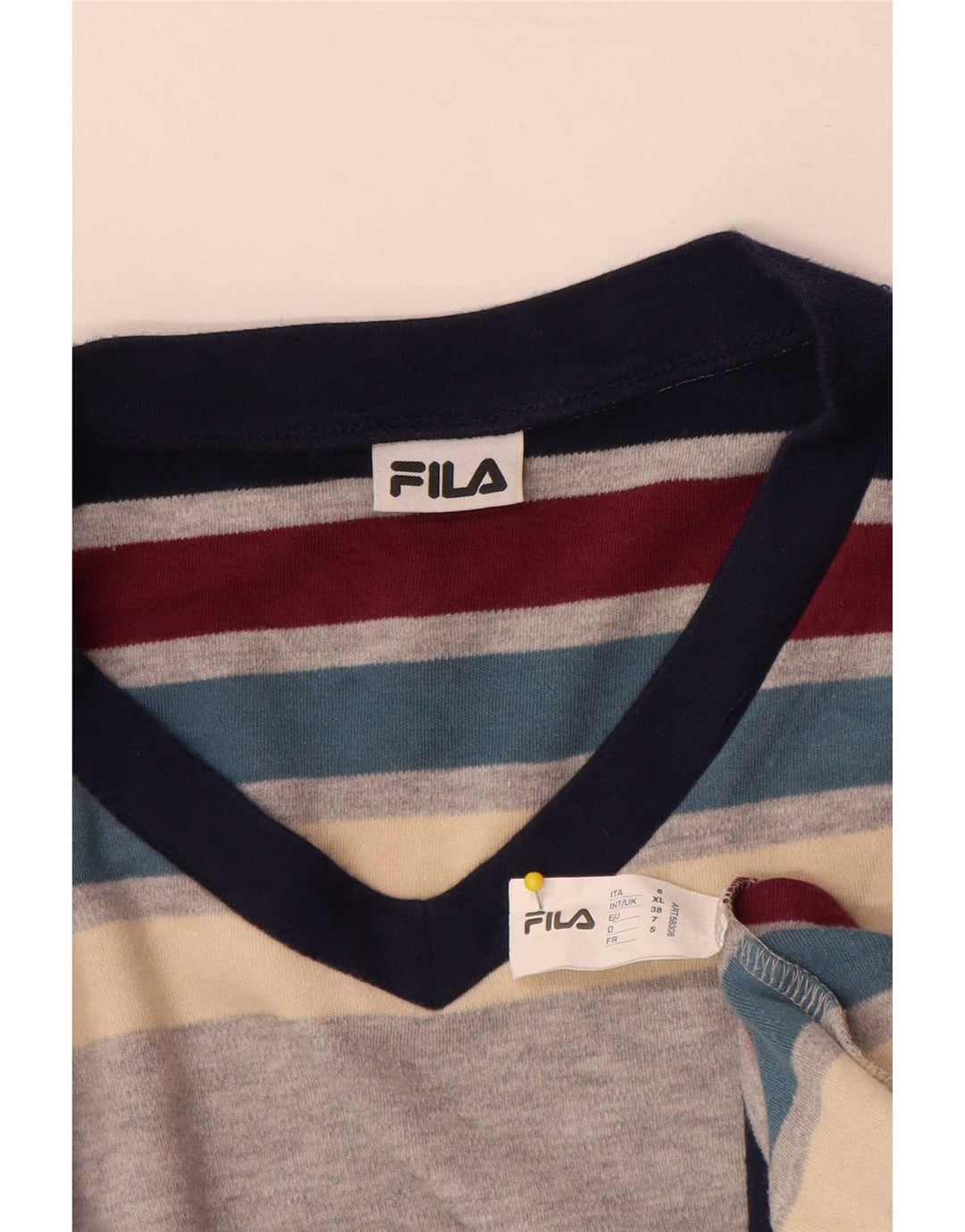 Fila Homme Haut Manches Longues XL Coton Rayé Multicolore