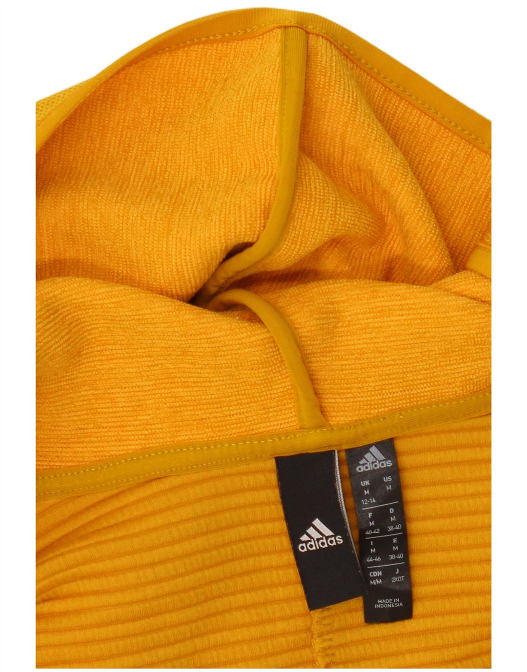 ADIDAS Pull à capuche zippé pour femme UK 12/14 Jaune moyen