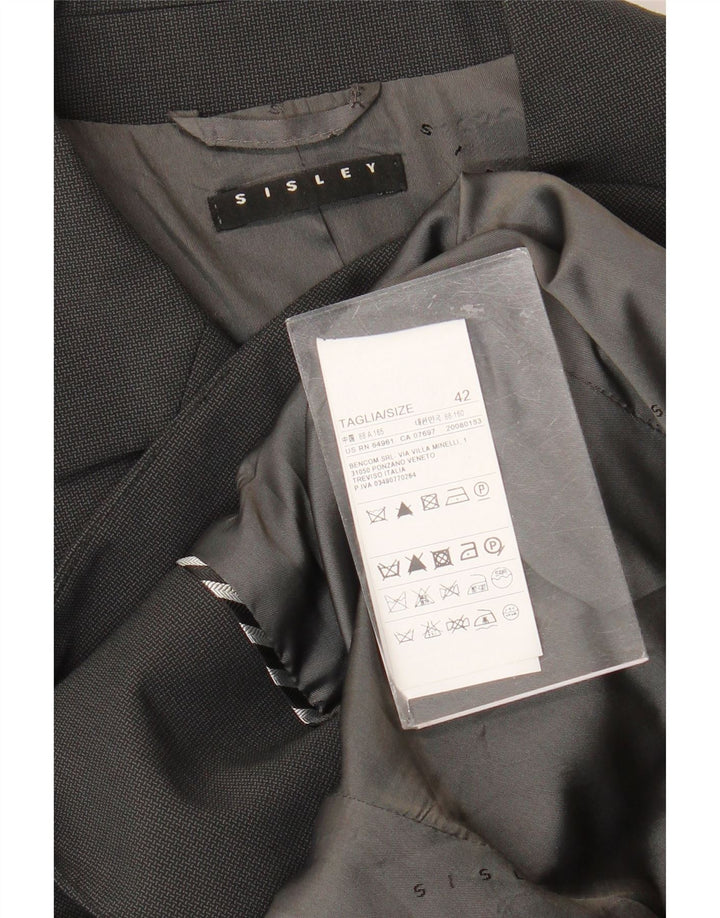 Sisley Veste Blazer 2 Boutons IT 42 Gris Moyen Polyester Femme