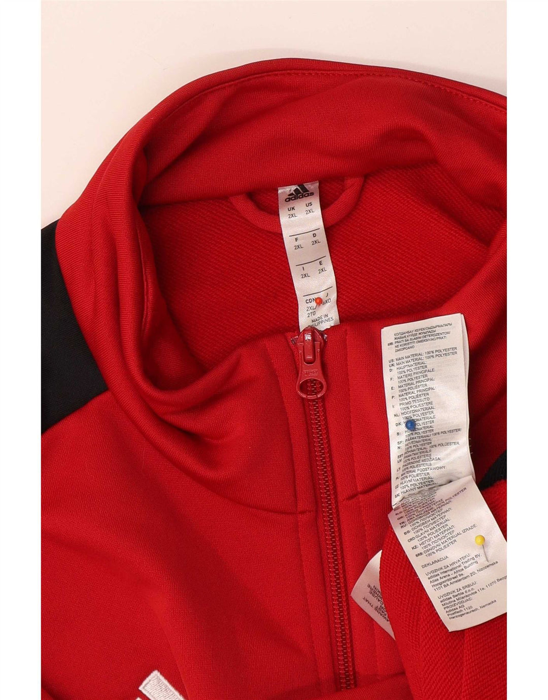 Adidas Veste de survêtement pour homme 2XL Rouge Colourblock Polyester