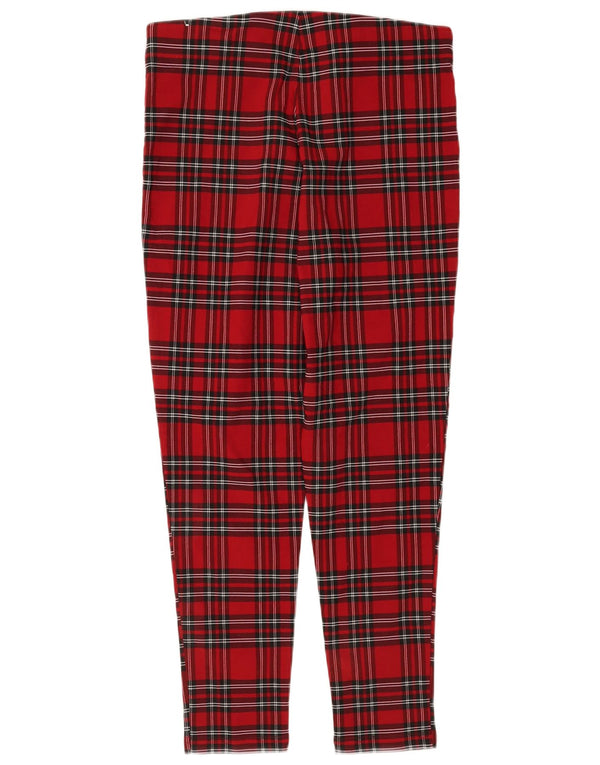 Zara Pantalon court skinny pour femme XL W32 L26 Rouge à carreaux