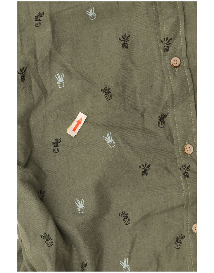 JACK & JONES Chemise Homme Vert Moyen Tacheté Coton