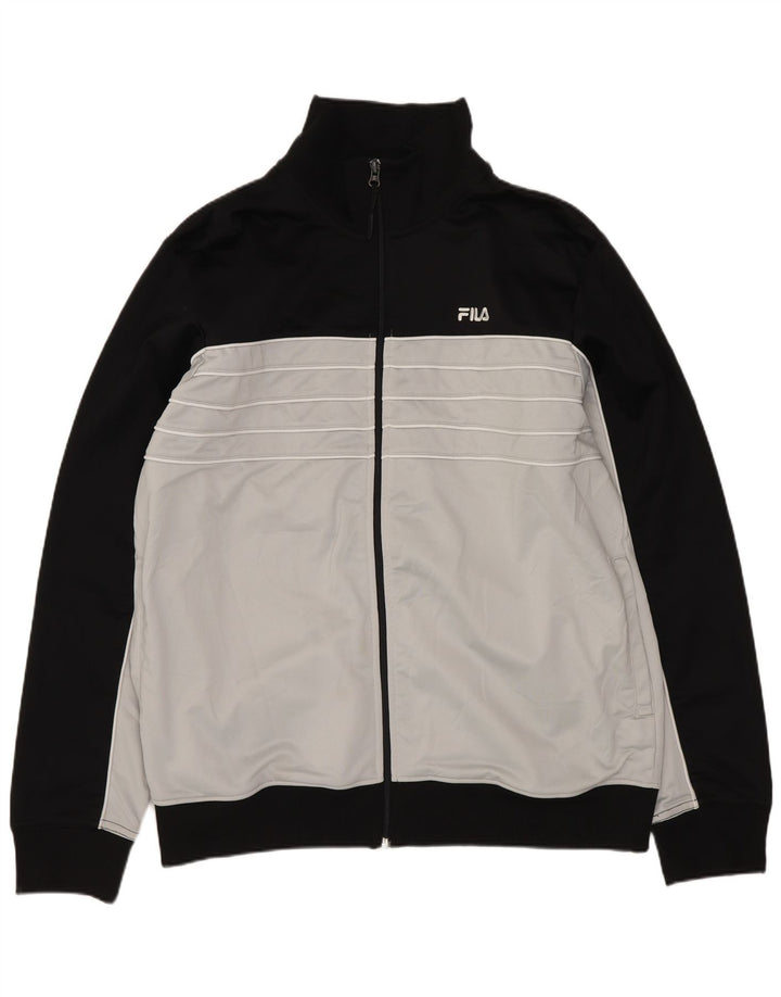 FILA Veste de survêtement pour homme Large Blanc Colorblock Polyester