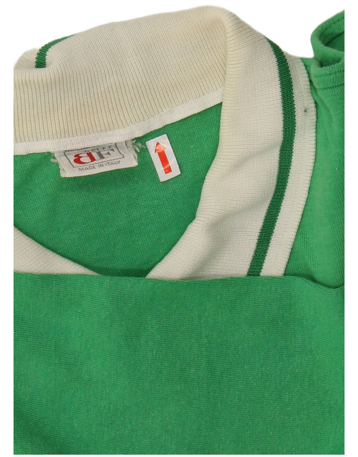 BELFE Pull à col polo pour femme UK 14 Large Vert Colorblock