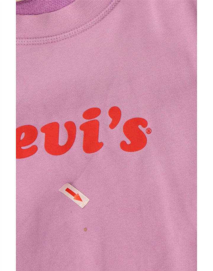 Levi's Sweat-shirt surdimensionné graphique pour femme UK 10 Small Violet Coton