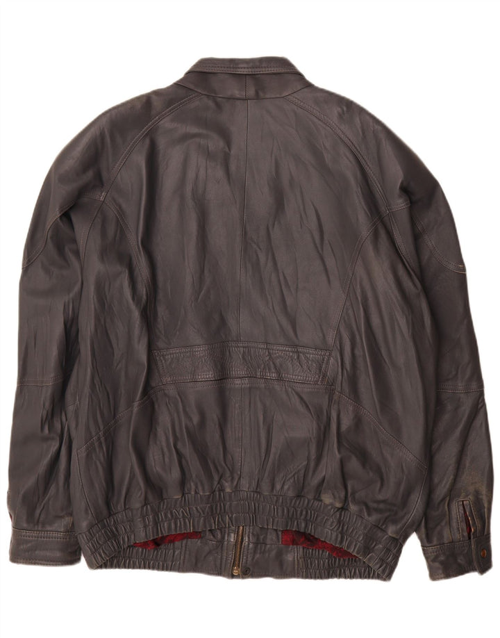 veste en cuir homme vintage IT 60 4XL Gris