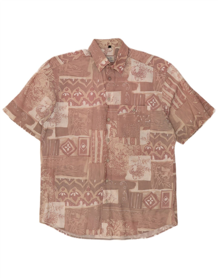 ARPINO Chemise manches courtes homme taille 39/40 rose moyen patchwork