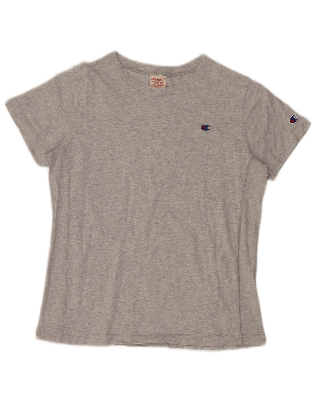 CHAMPION T-Shirt Femme Top UK 14 Gris Moyen Coton Moucheté