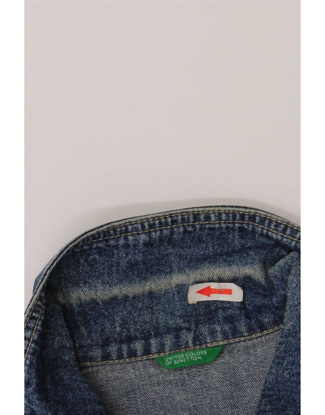 Benetton Veste en Jean Femme UK 10 Petit Bleu