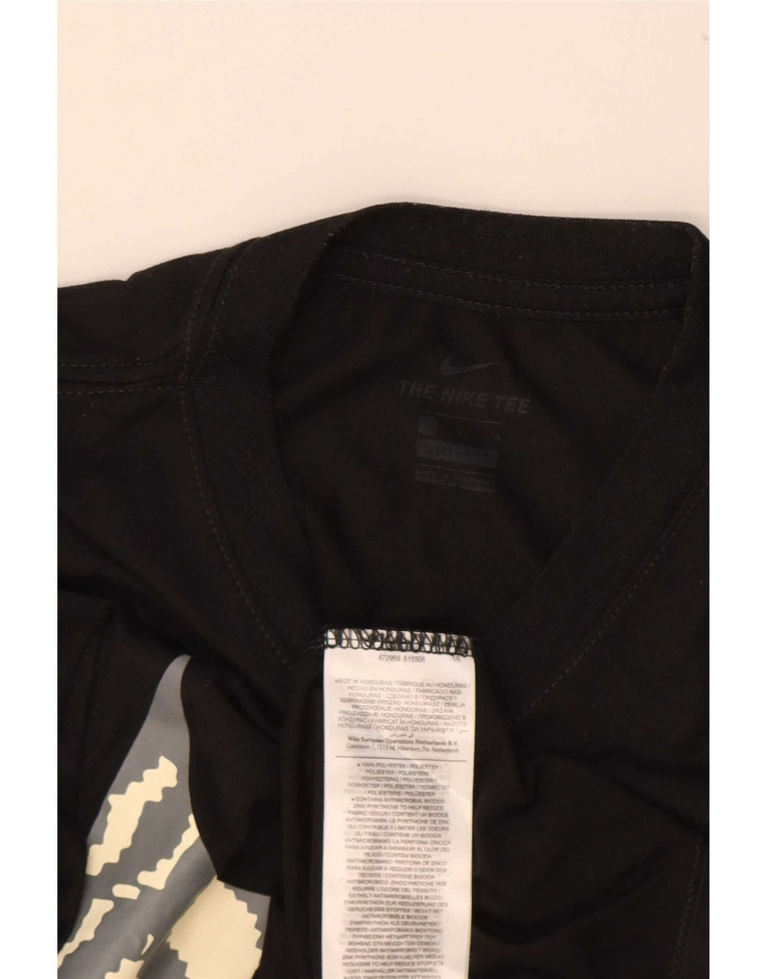 Nike Womens Dri Fit Graphic T-Shirt Top UK 10 Petit Noir Polyester