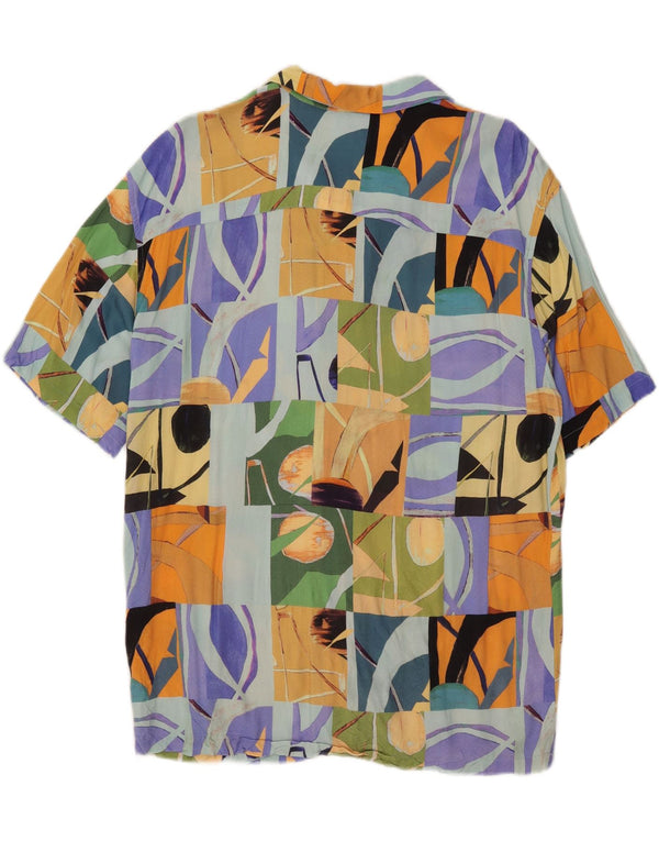 Pull & Bear Chemise à Manches Courtes Homme Large Patchwork Multicolore Viscose