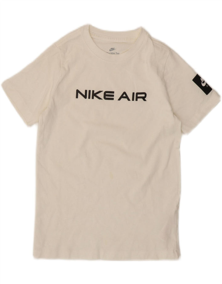 NIKE Boys Graphic T-Shirt Top 10-11 Years Medium White Cotton Vintage Nike and Second-Hand Nike from Messina Hembry 