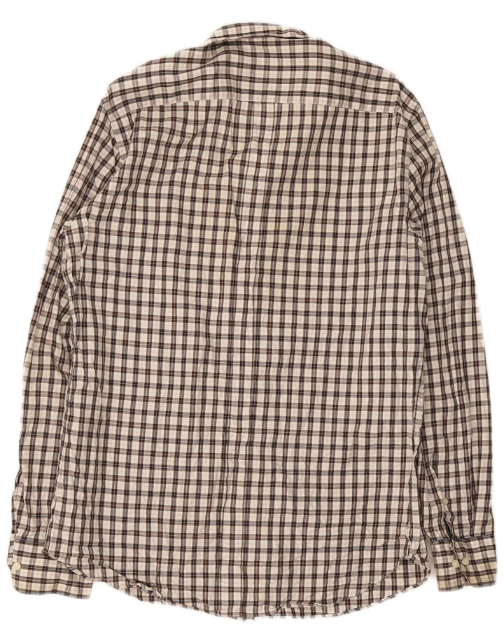Massimo Dutti Chemise en flanelle pour homme à carreaux marron