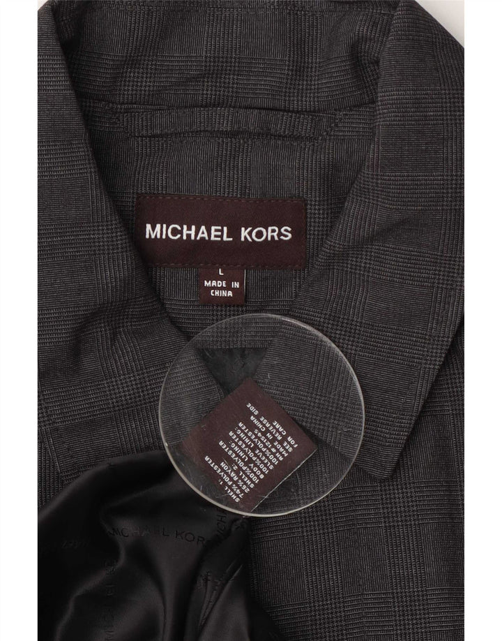Michael Kors Pardessus pour homme UK 40 Large Gris Check Polyester