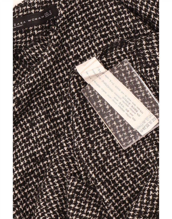 Zara Chemisier à manches longues pour femme UK 10 Petit gris pied-de-poule Acrylique