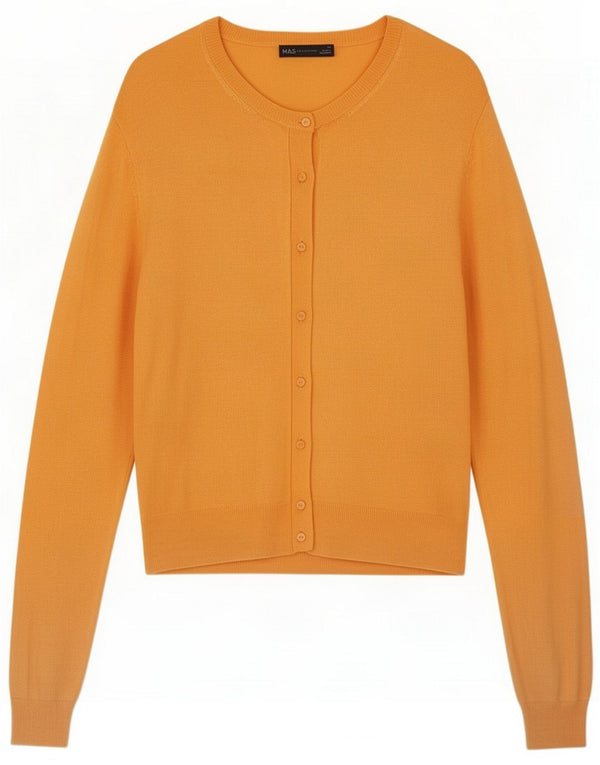 Marks & Spencer Cardigan pour femme UK 14 Large Orange Viscose Classic