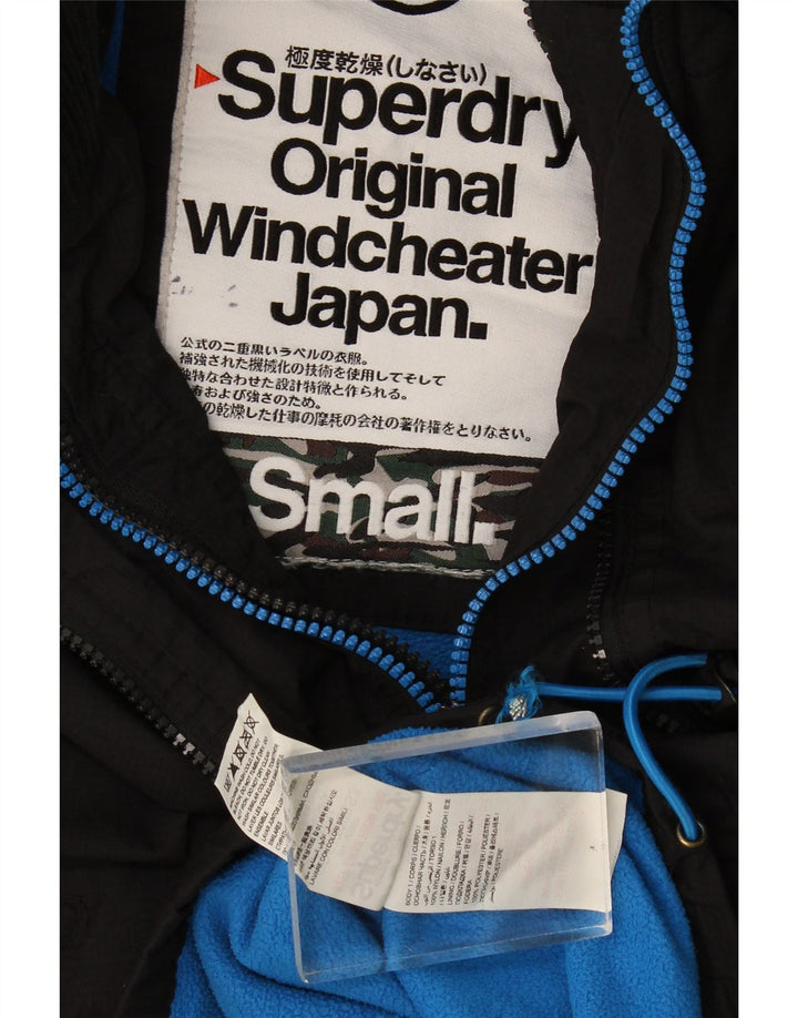 Superdry Veste coupe-vent à capuche Windcheater pour femme UK 10 Small Noir