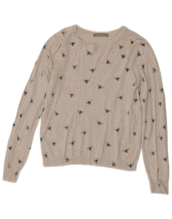 Marks & Spencer Pull col bateau pour femme UK 8 Small Gris