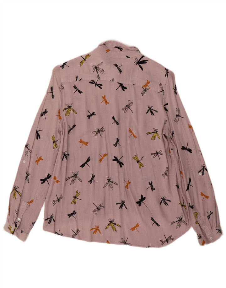 Chemisier chemise à motif abstrait pour femme UK 6 XS Violet