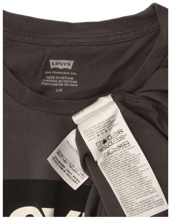 LEVI'S Mens Graphic T-Shirt Top Large Grey Cotton