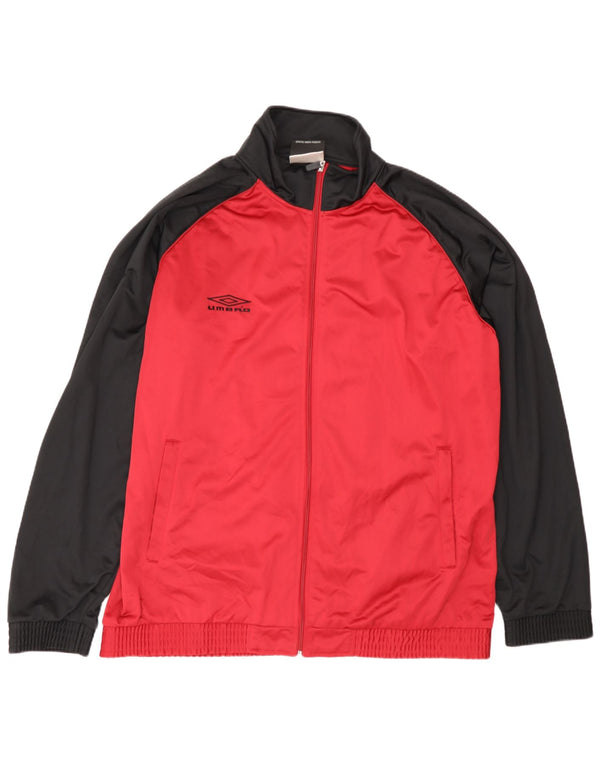Umbro Veste de survêtement pour homme UK 47/49 2XL Rouge Colorblock Polyester