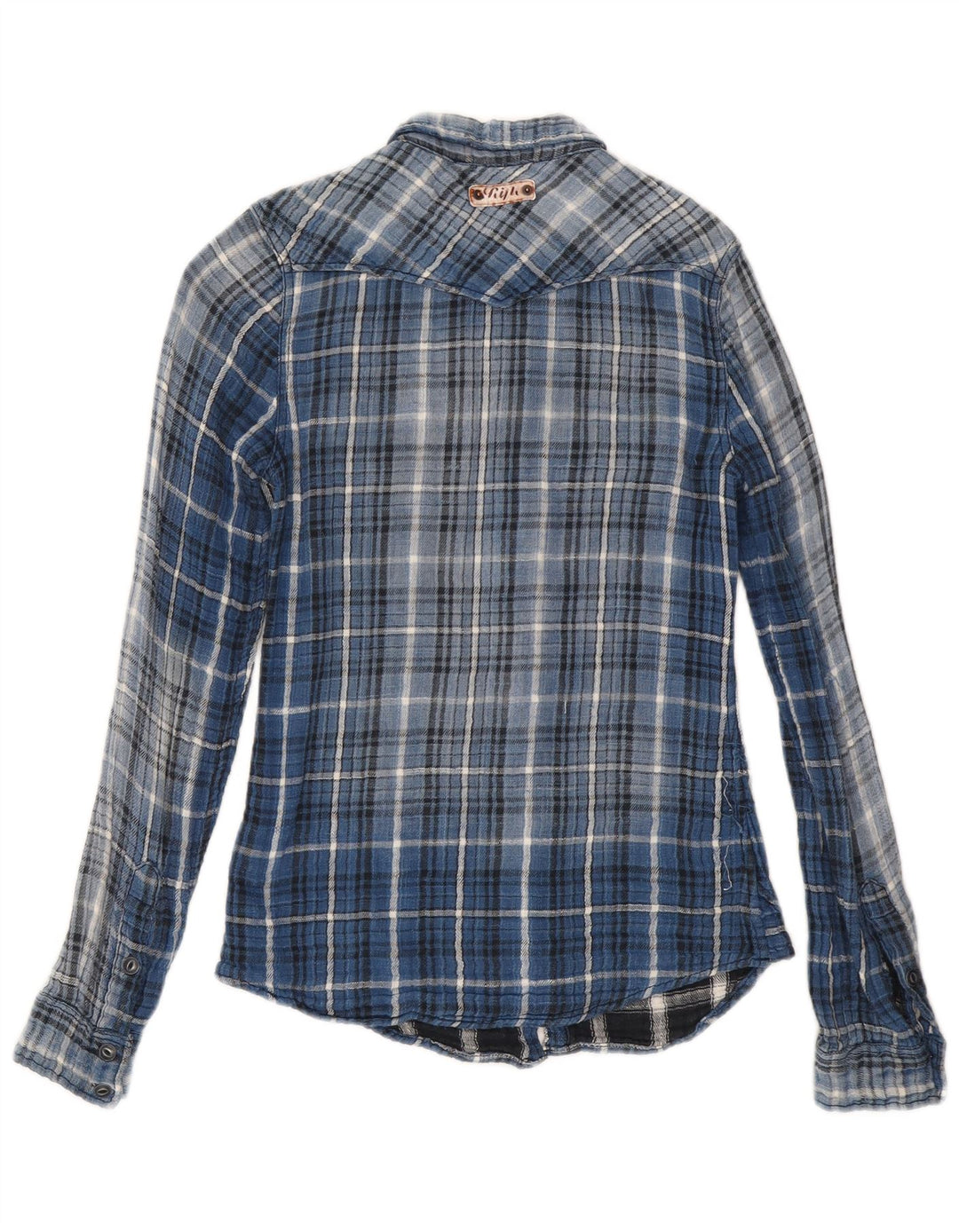 Chemise en flanelle pour hommes Rifle, petit coton à carreaux bleus