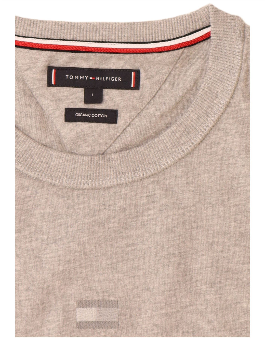 TOMMY HILFIGER T-Shirt Homme Top Large Gris Coton