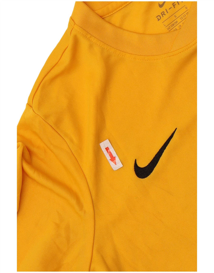 Nike Garçons Dri Fit T-Shirt Top 12-13 ans Grand Jaune Polyester