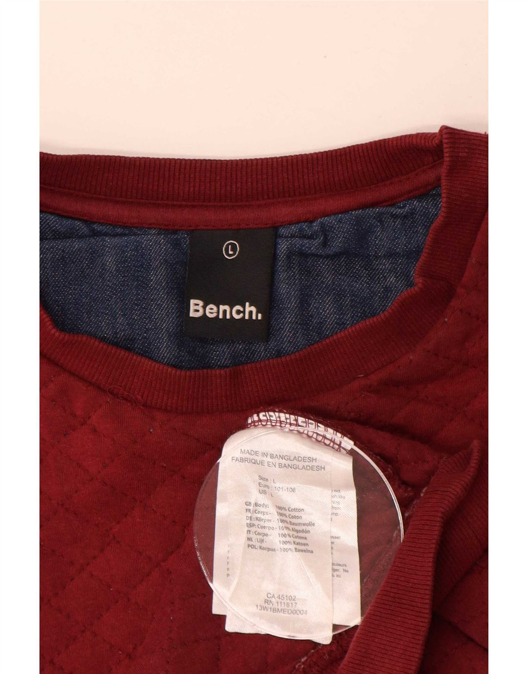 Bench Sweat-Shirt Homme Grand Rouge Colorblock Coton
