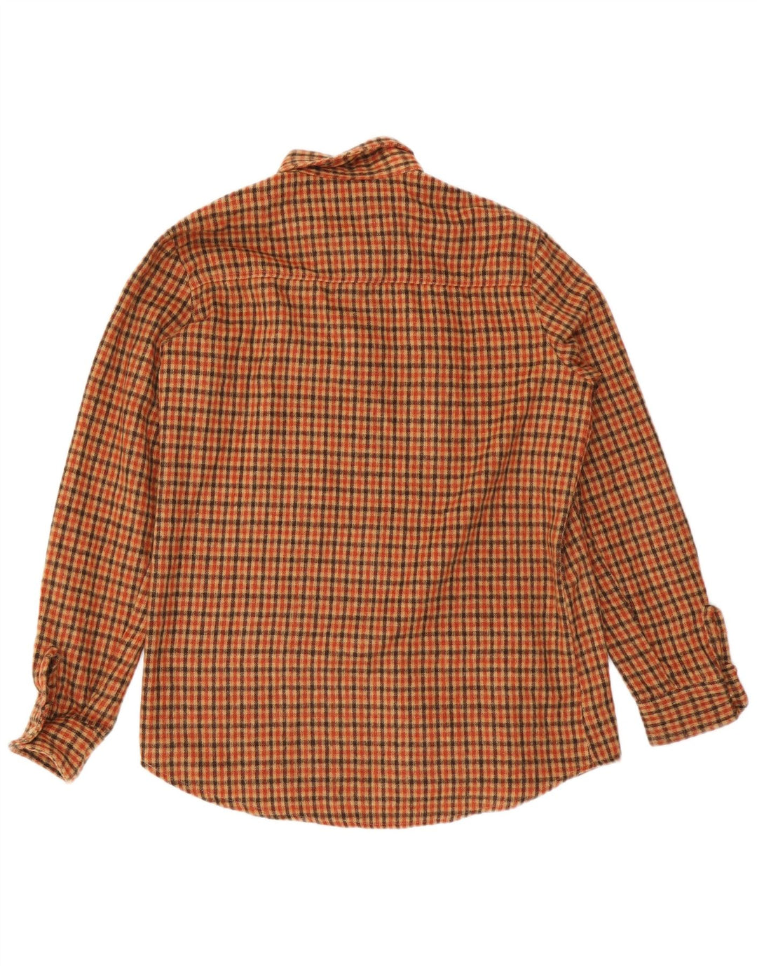 Chemise en flanelle vintage pour homme à carreaux marron moyen