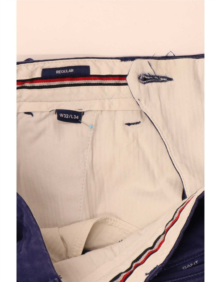 Gant Pantalon Chino Regular Homme W32 L34 Bleu Coton