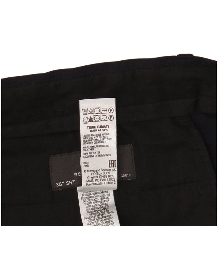 Marks & Spencer Pantalon Chino Coupe Regular Homme W36 L29 Bleu Marine Polyester