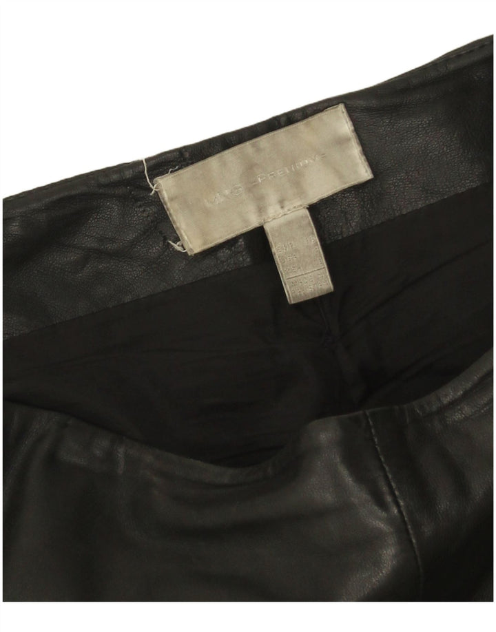 Mango Pantalon Slim en Cuir Femme EU 36 Small W24 L27 Cuir Noir