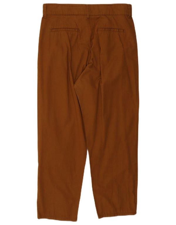 Zara Pantalon Chino Taille Haute Pour Femme Large W30 L27 Marron