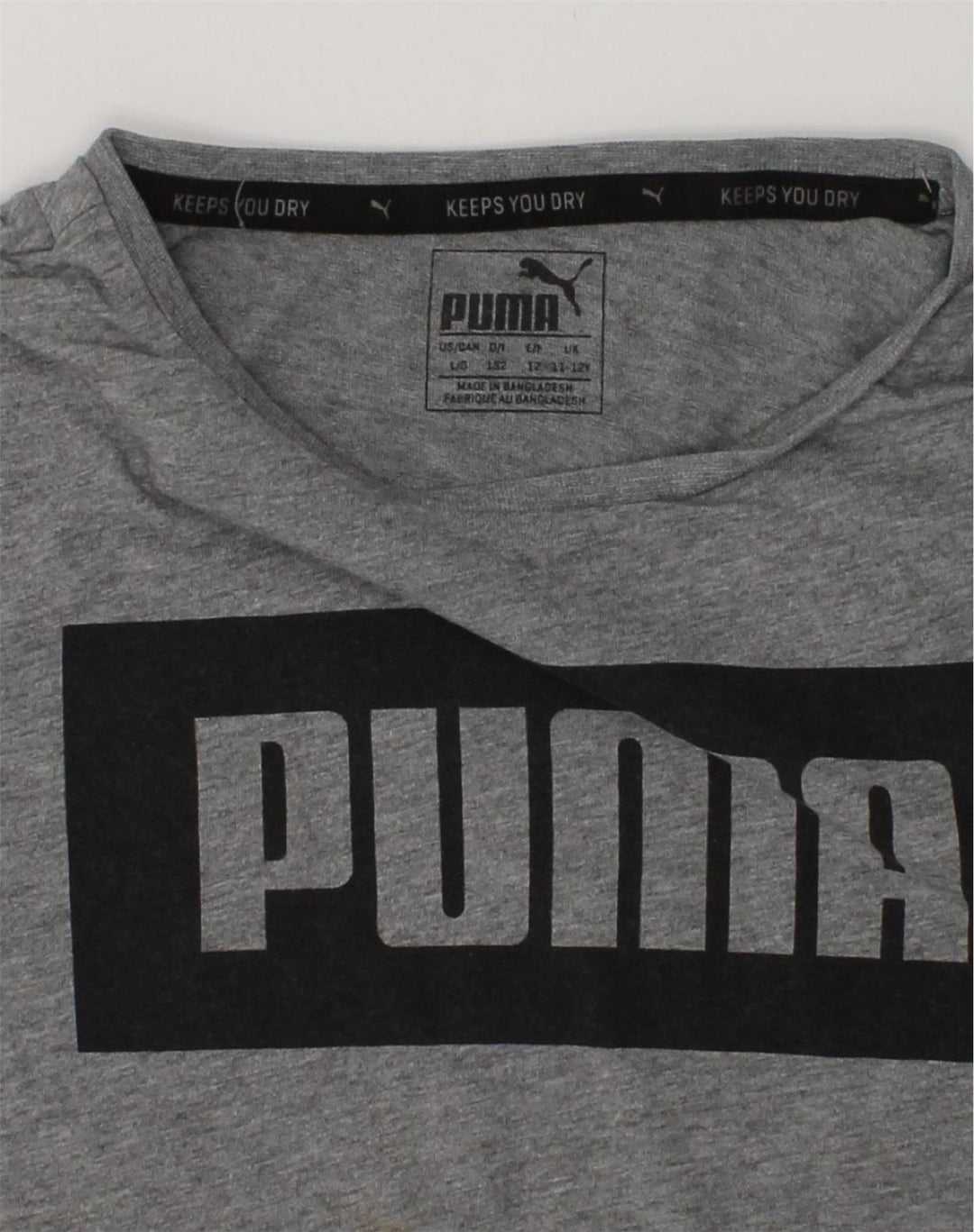 PUMA Boys Graphic T-Shirt Top 11-12 Years Grey Cotton | Vintage Puma | Thrift | Second-Hand Puma | Used Clothing | Messina Hembry 