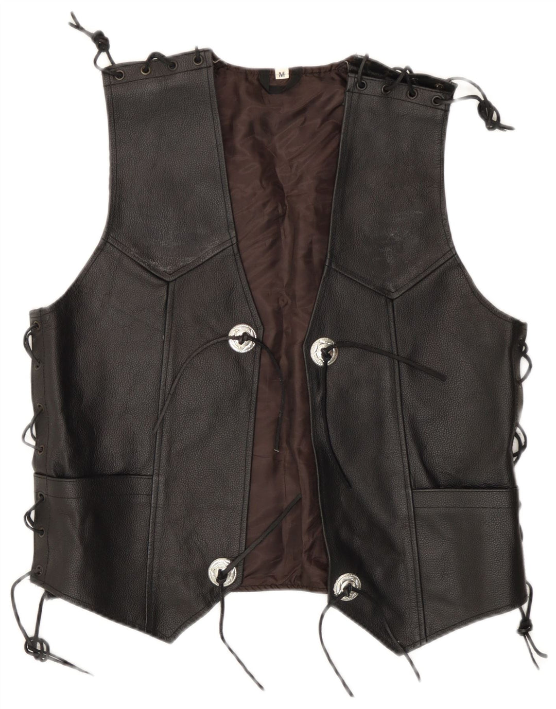 gilet en cuir homme vintage moyen motard noir