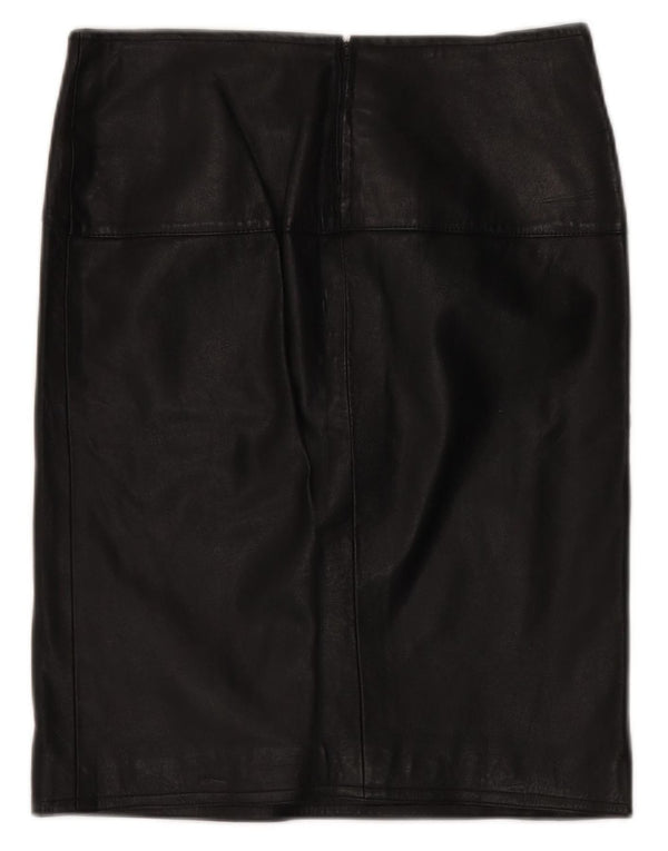 jupe en cuir femme vintage W32 Grand Noir