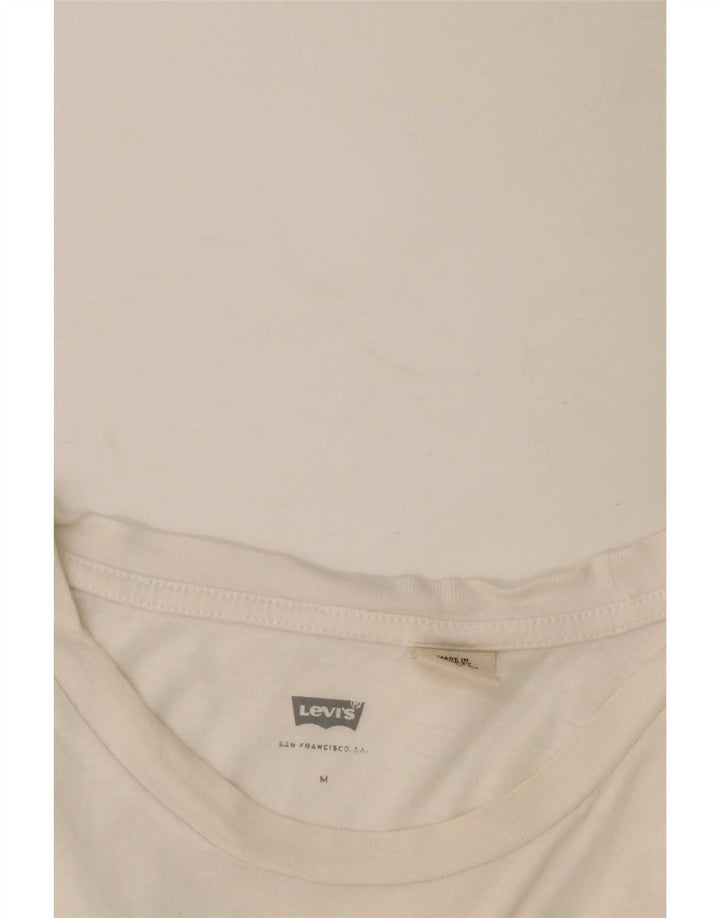 Levi's T-Shirt Graphique Femme UK 12 Blanc Moyen