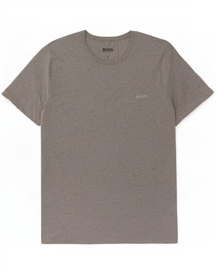 Hugo Boss Homme T-Shirt Top Gris Moyen Coton